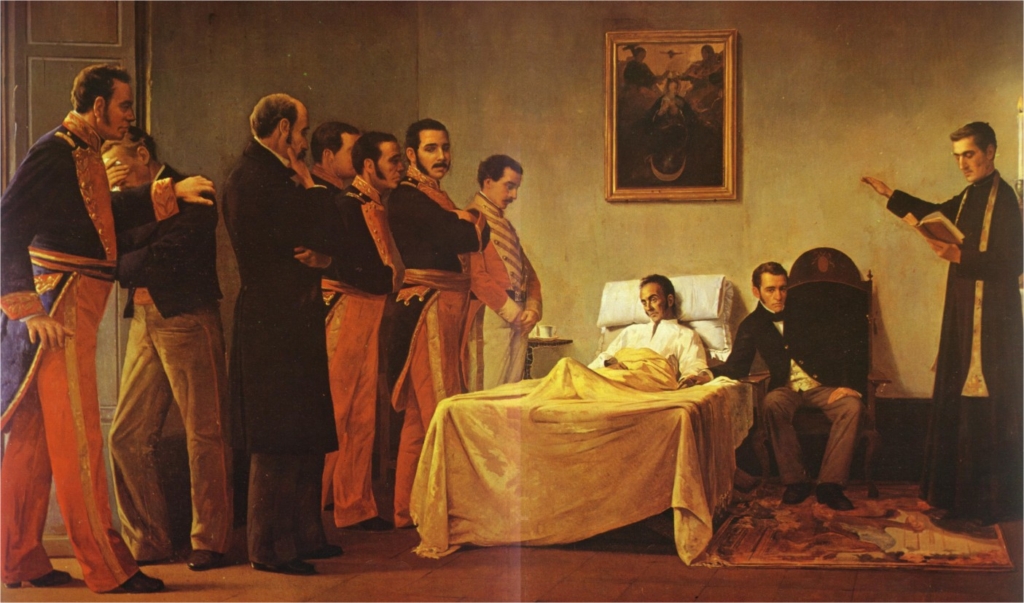Muerte de Simón Bolívar. Antonio Herrera Toro. 1889
