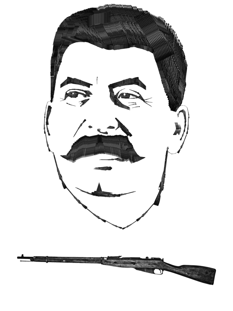 Stalin - Mosin-Nagant M91-30. De la serie: “Armas Caras” (2016). Autor: Arnaldo Utrera.